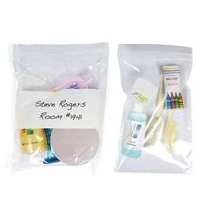 Zip Bag- Clear With White Block 9 In. X 13 In.- 2 Mil